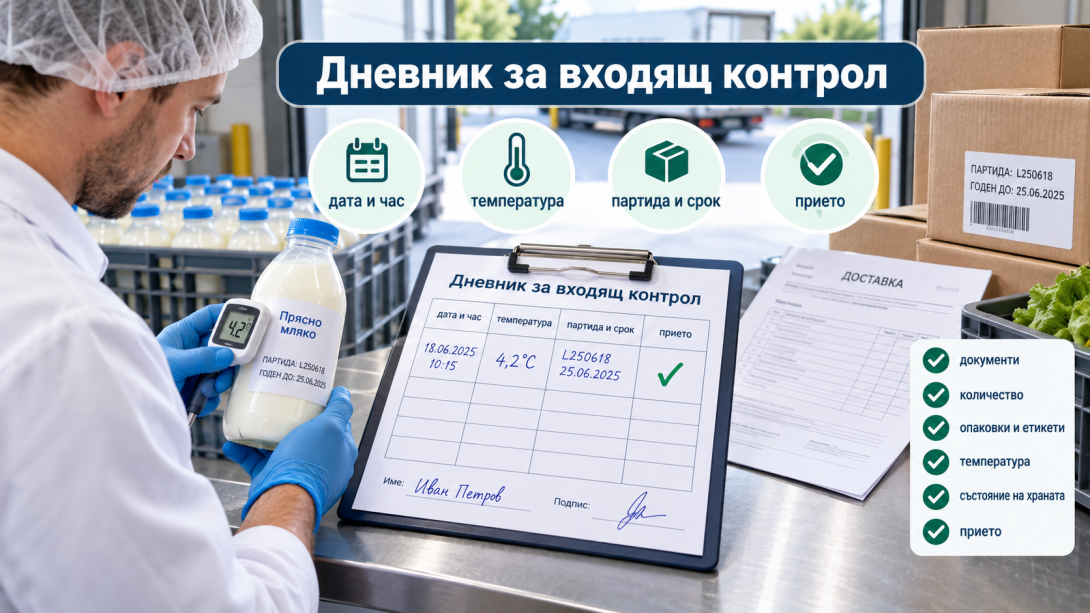 Как се попълва дневник за входящ контрол на приетите храни